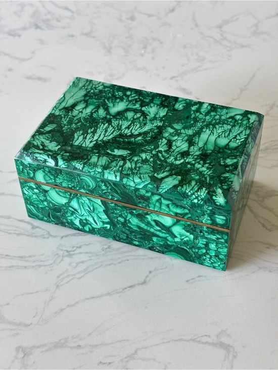 Other - Vintage Malachite Stone Handcrafted Trinket Box